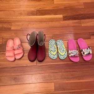 Bundle lot of girl sandals rain boots